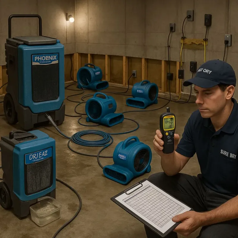 Structural Drying and Dehumidification process in Ferrysburg, MI